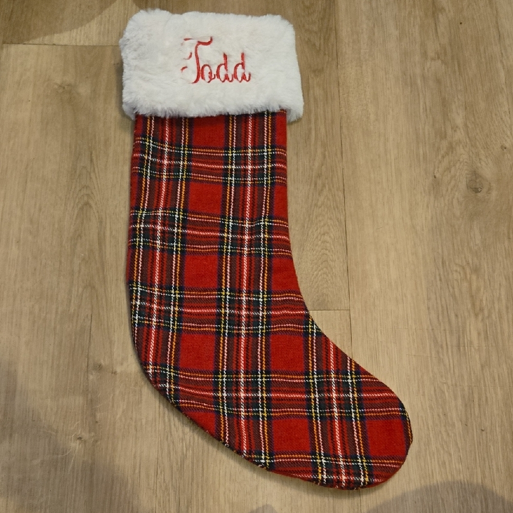 Red Plaid Christmas Stocking